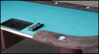 Used Poker Tables for sale - Bellagio Style Poker Table with Wood Base